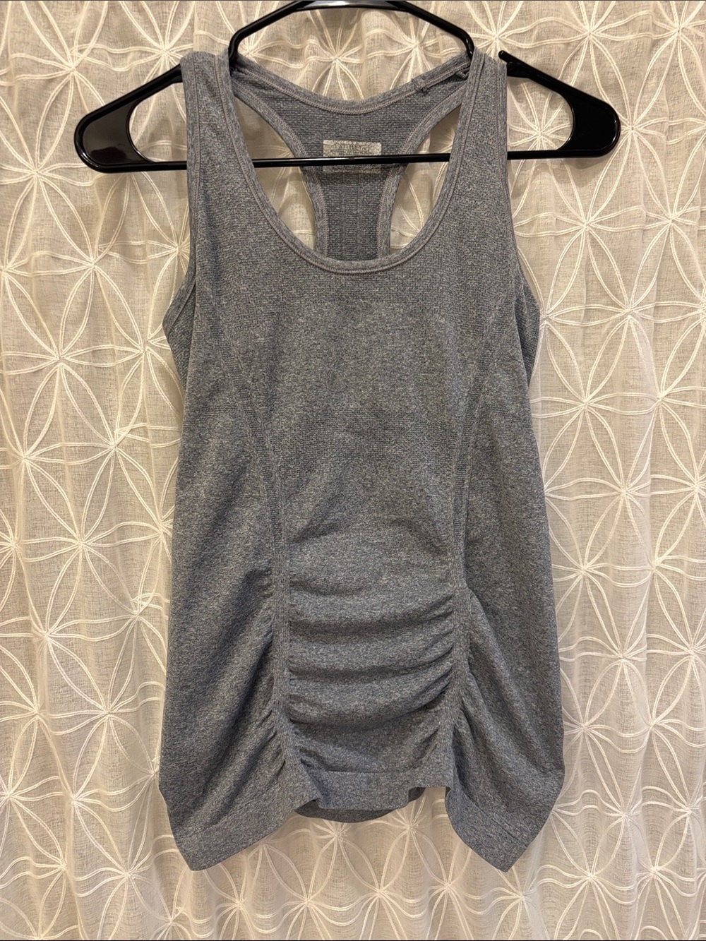Athleta Gray Ruched Racerback Tank